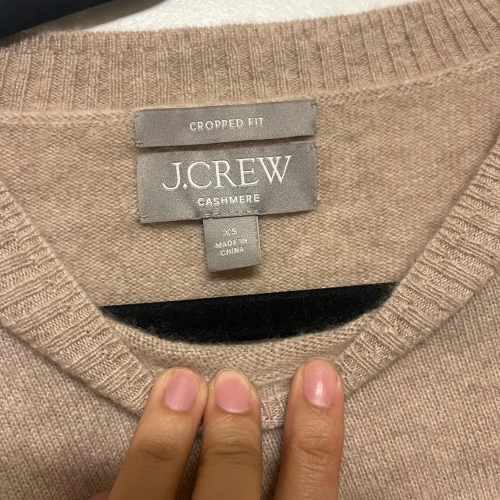 J. Crew Beige Cropped Crewneck Sweater